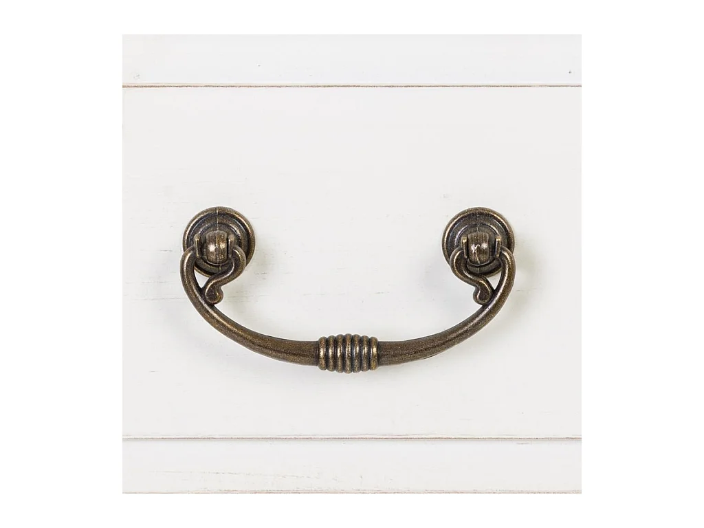 Cómoda de madeira com grelha branca 85x38x90