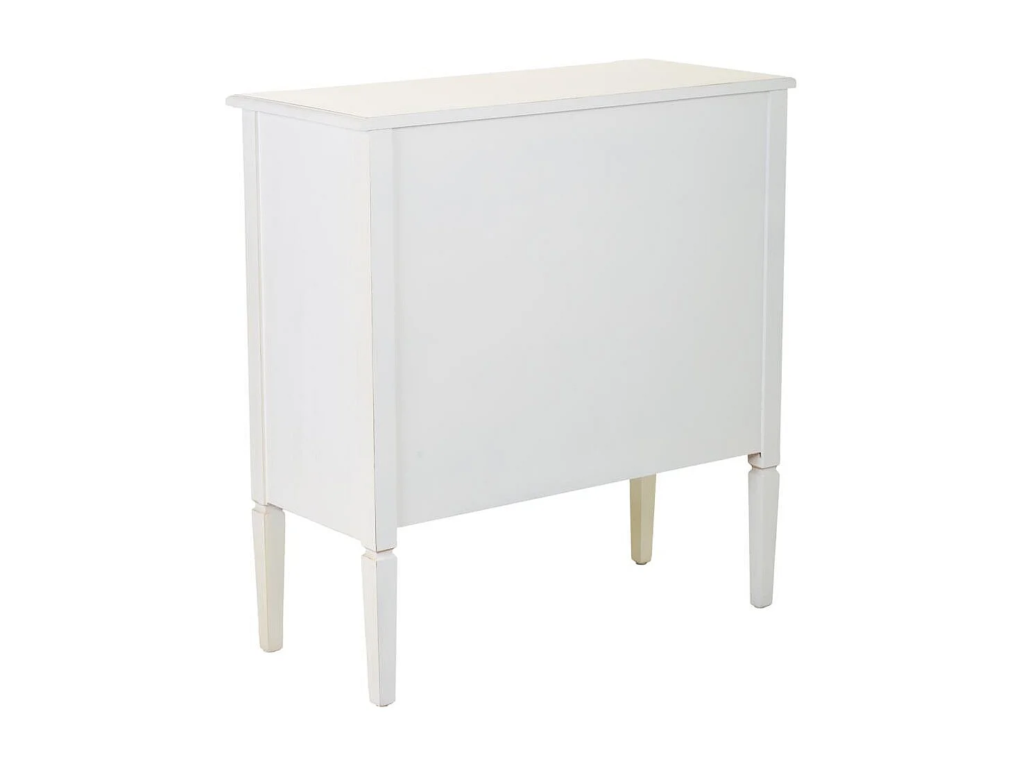 Cómoda de madera con rejilla blanca 85x38x90