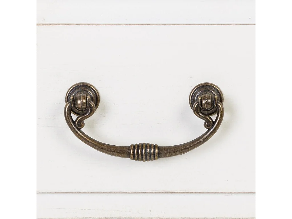 Cassettiera in legno con griglia bianca 85x38x90h