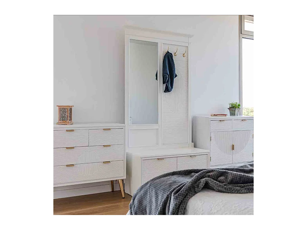 Cómoda de madeira branca 80x37x78