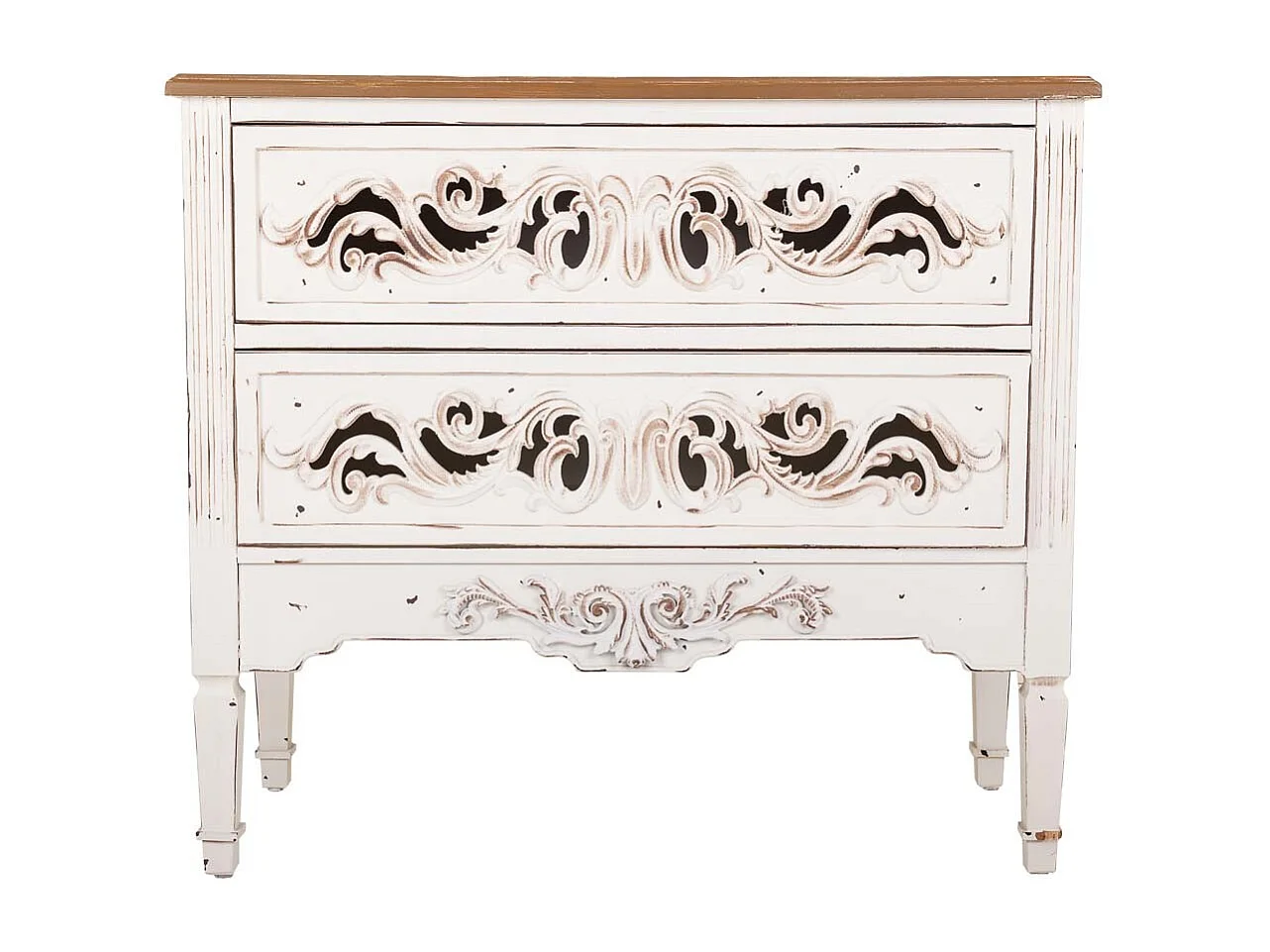 Cassettiera in legno bianco 86x38x76h