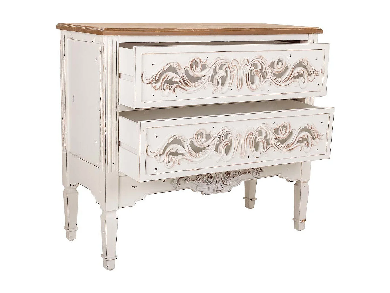 Cassettiera in legno bianco 86x38x76h