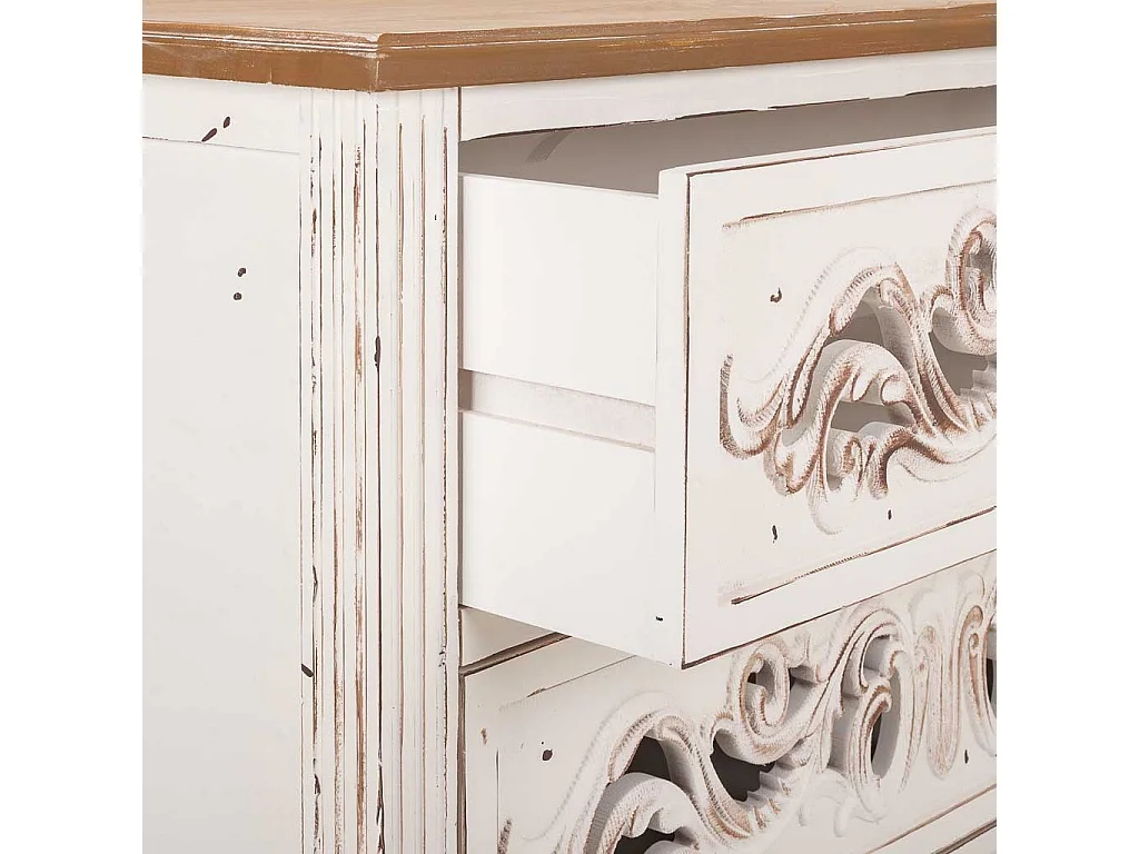 Cassettiera in legno bianco 86x38x76h