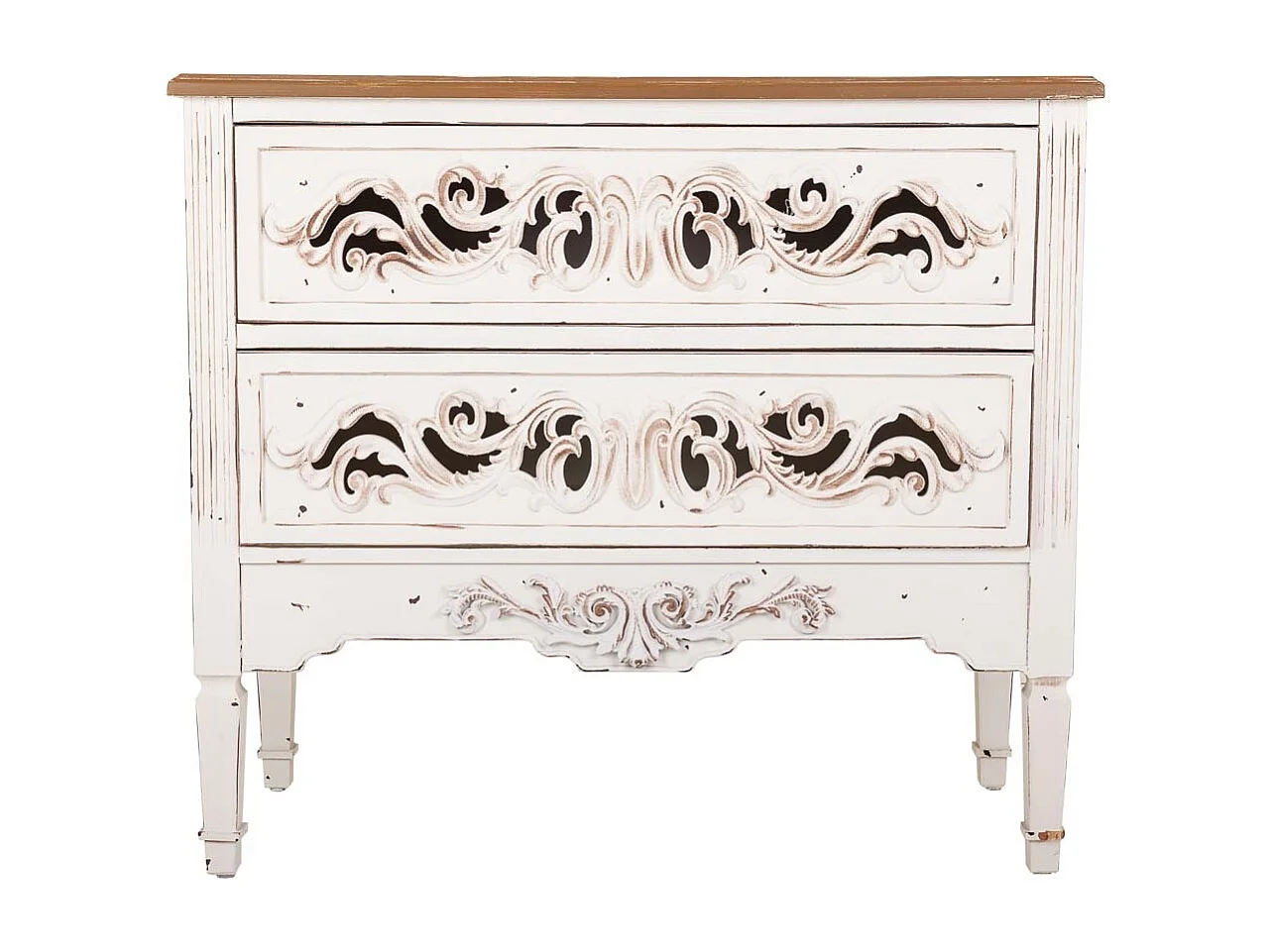 Cassettiera in legno bianco 86x38x76h