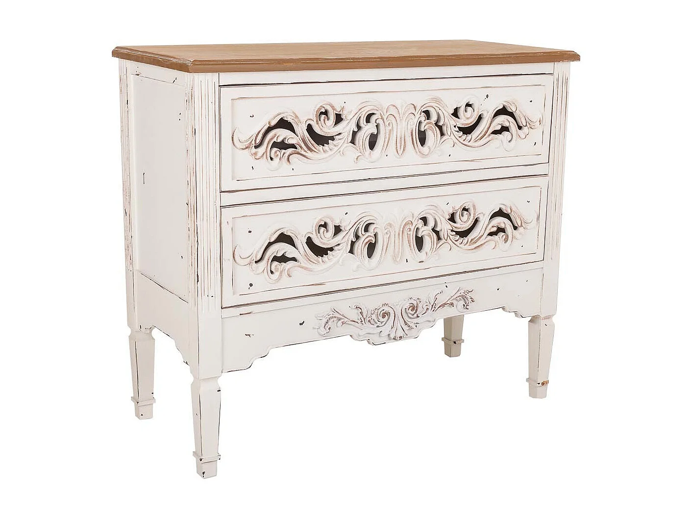 Cassettiera in legno bianco 86x38x76h