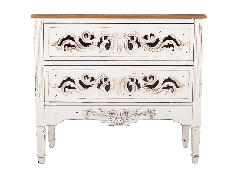 Cassettiera in legno bianco 86x38x76h