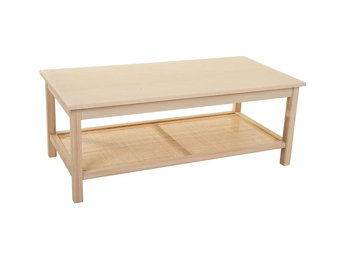 Table basse en bois et grille marron 120x60x46h