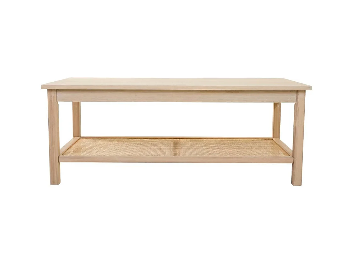 Table basse en bois et grille marron 120x60x46h