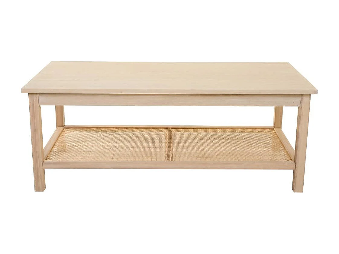 Table basse en bois et grille marron 120x60x46h