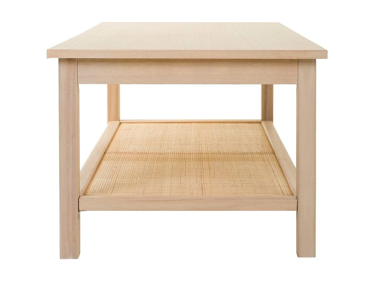 Table basse en bois et grille marron 120x60x46h