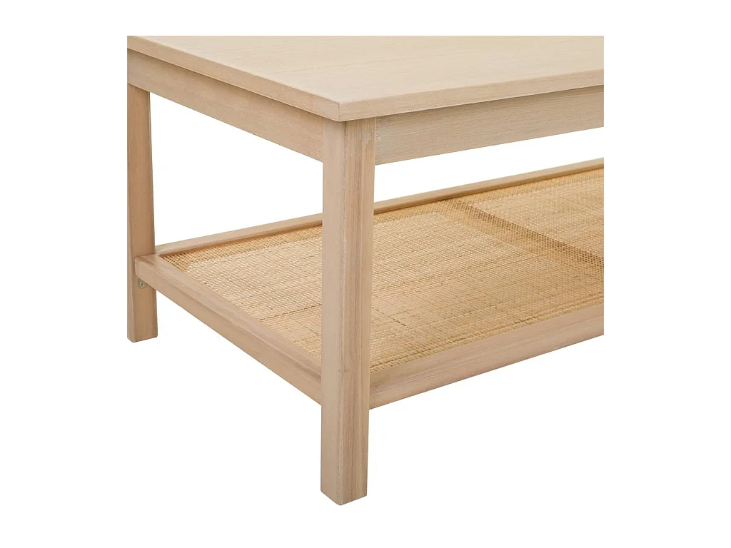 Table basse en bois et grille marron 120x60x46h