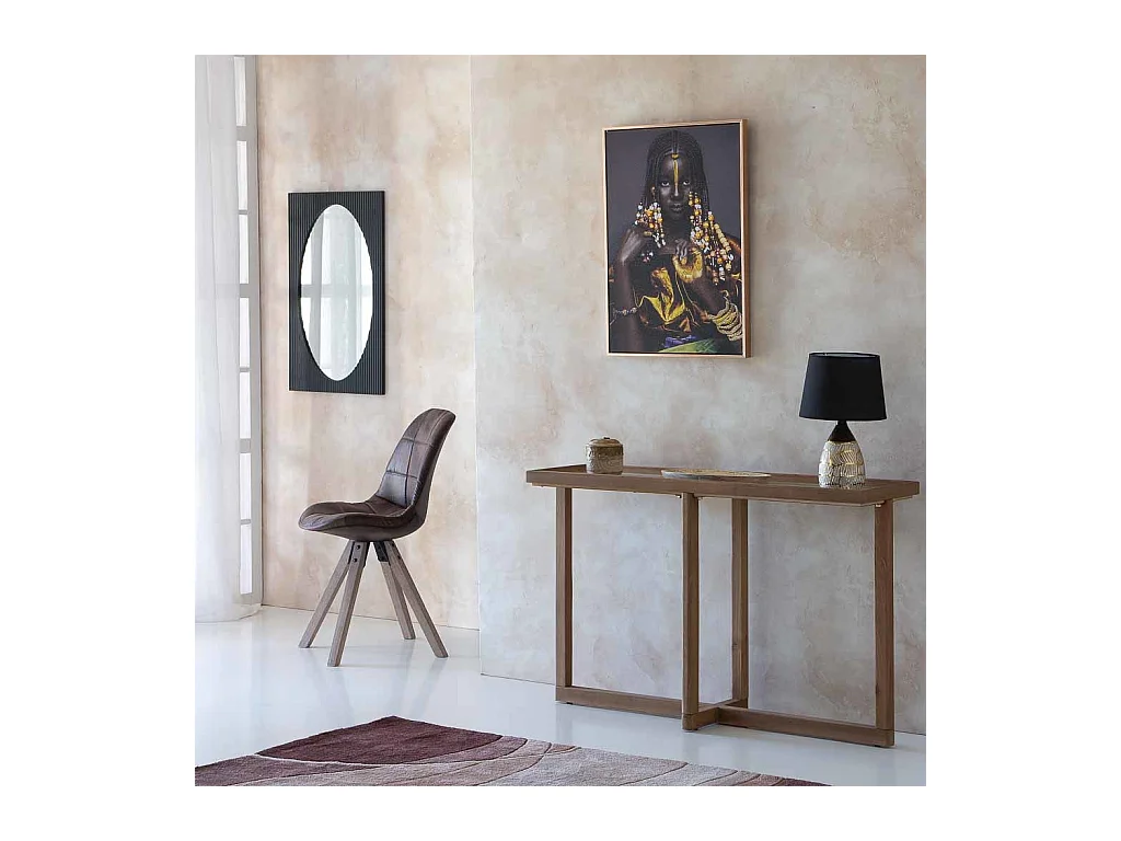 Dunkelgrauer Holzspiegel 50x2,5x80h cm