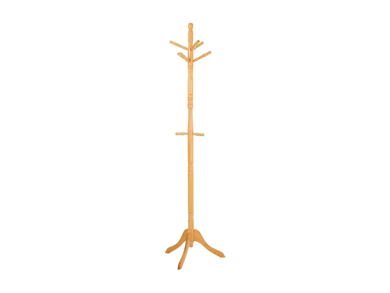 Standgarderobe aus honigfarbenem Holz, 44x44x184h cm