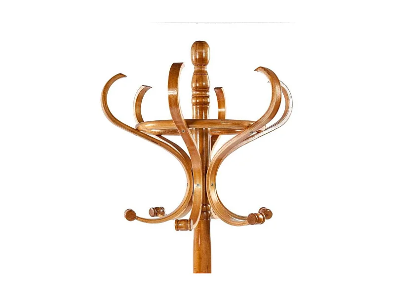 Brauner StandgarderobenstÃ¤nder aus Holz, 31x44x179hcm