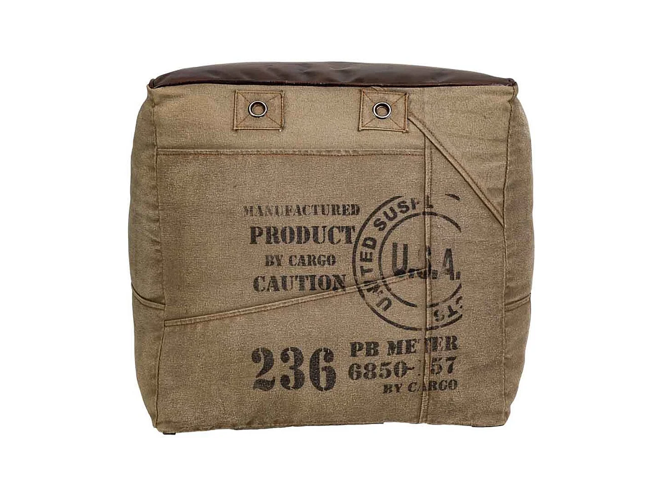 Pufe estofado em pele 45x45x45h cm