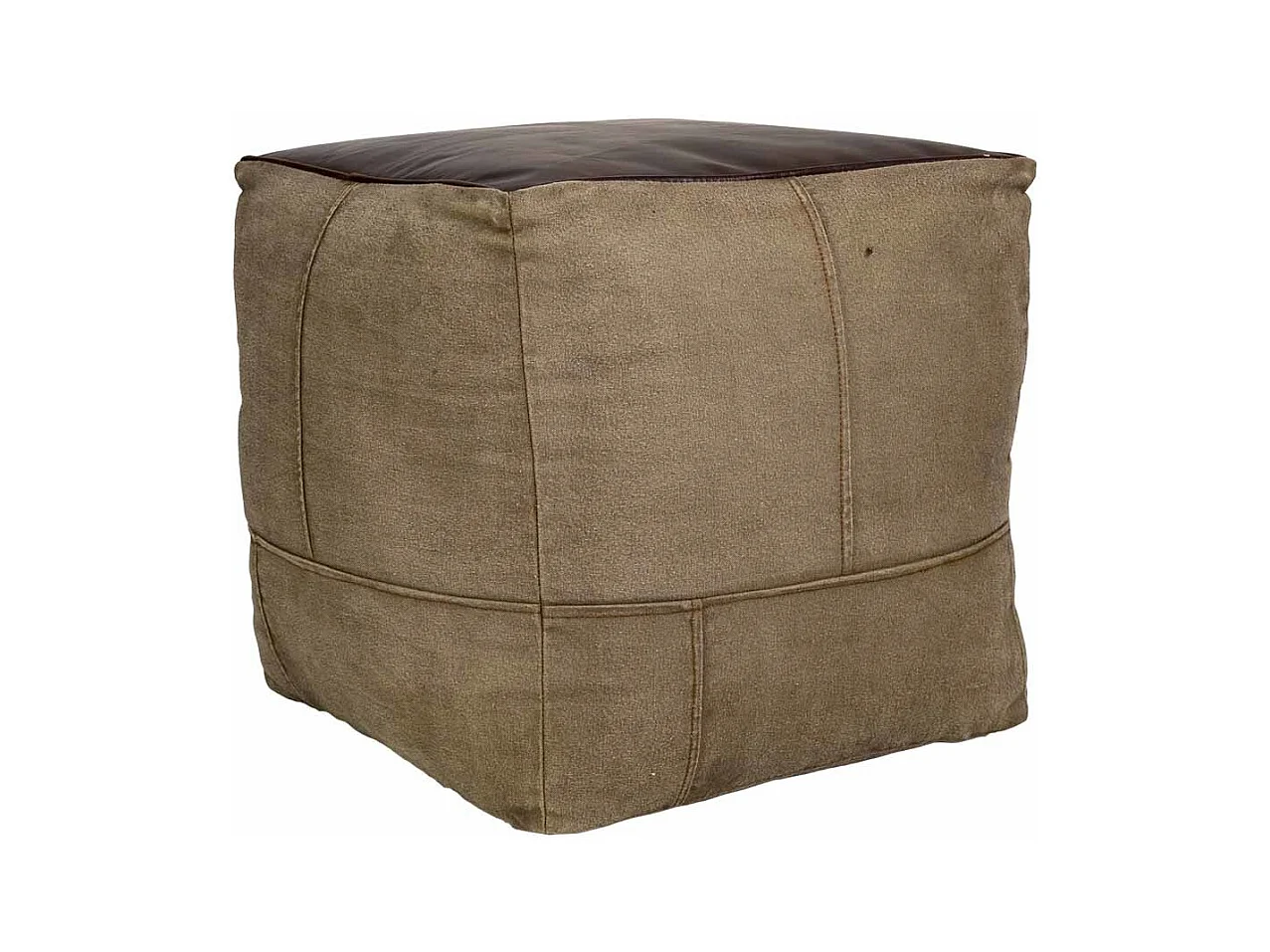 Pufe estofado em pele 45x45x45h cm