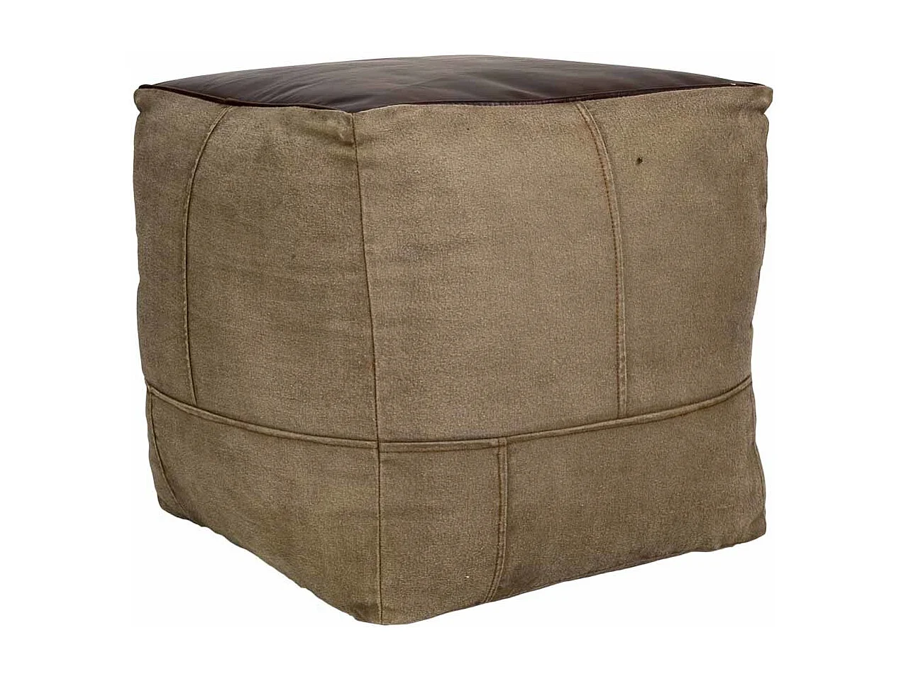 Puff tapizado de piel 45x45x45h cm