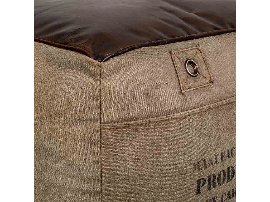 Puff tapizado de piel 45x45x45h cm