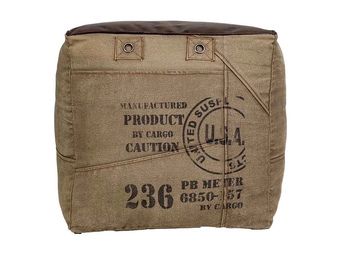 Pufe estofado em pele 45x45x45h cm