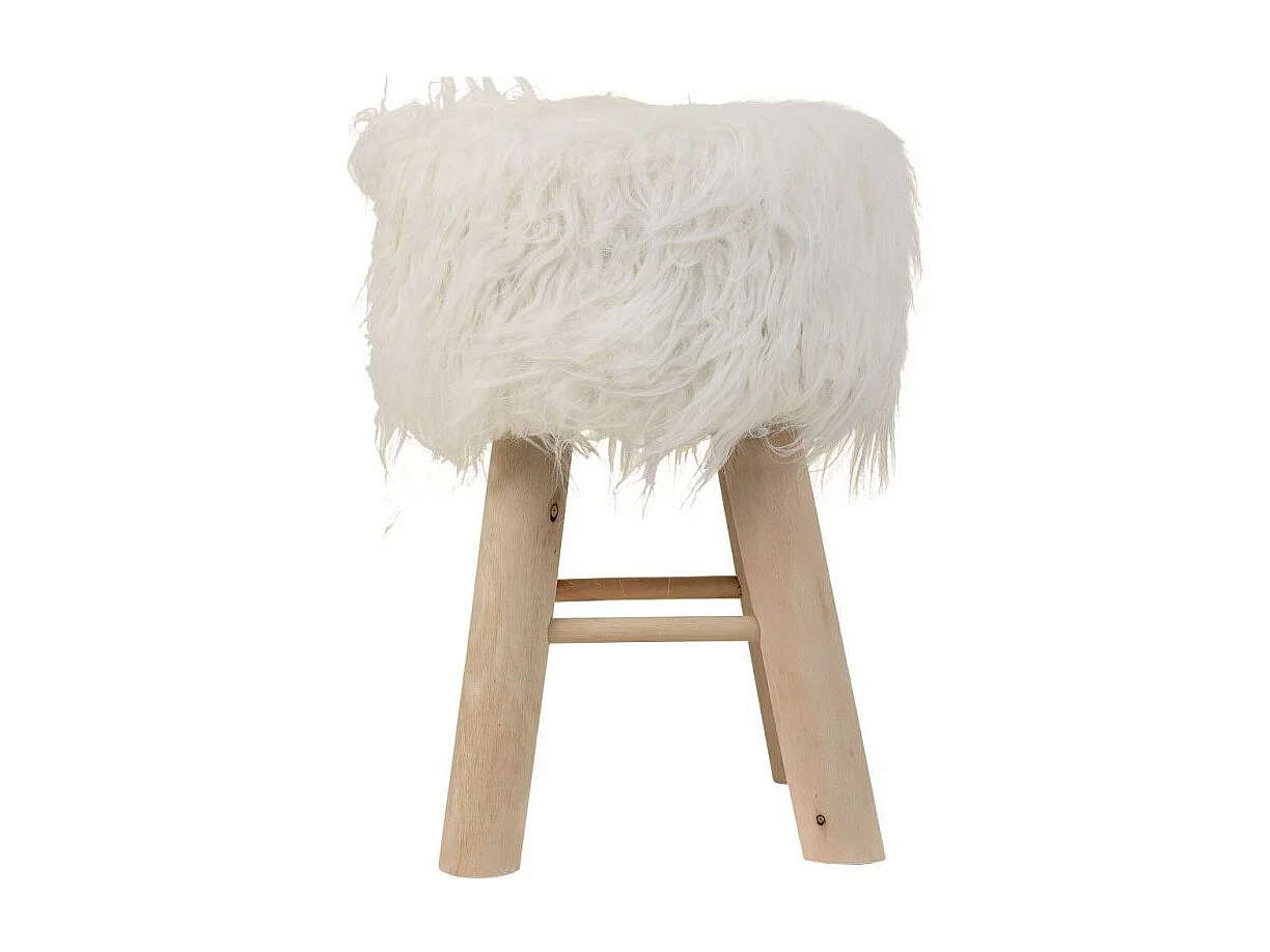 Pouf en cuir marron 48x48x35h