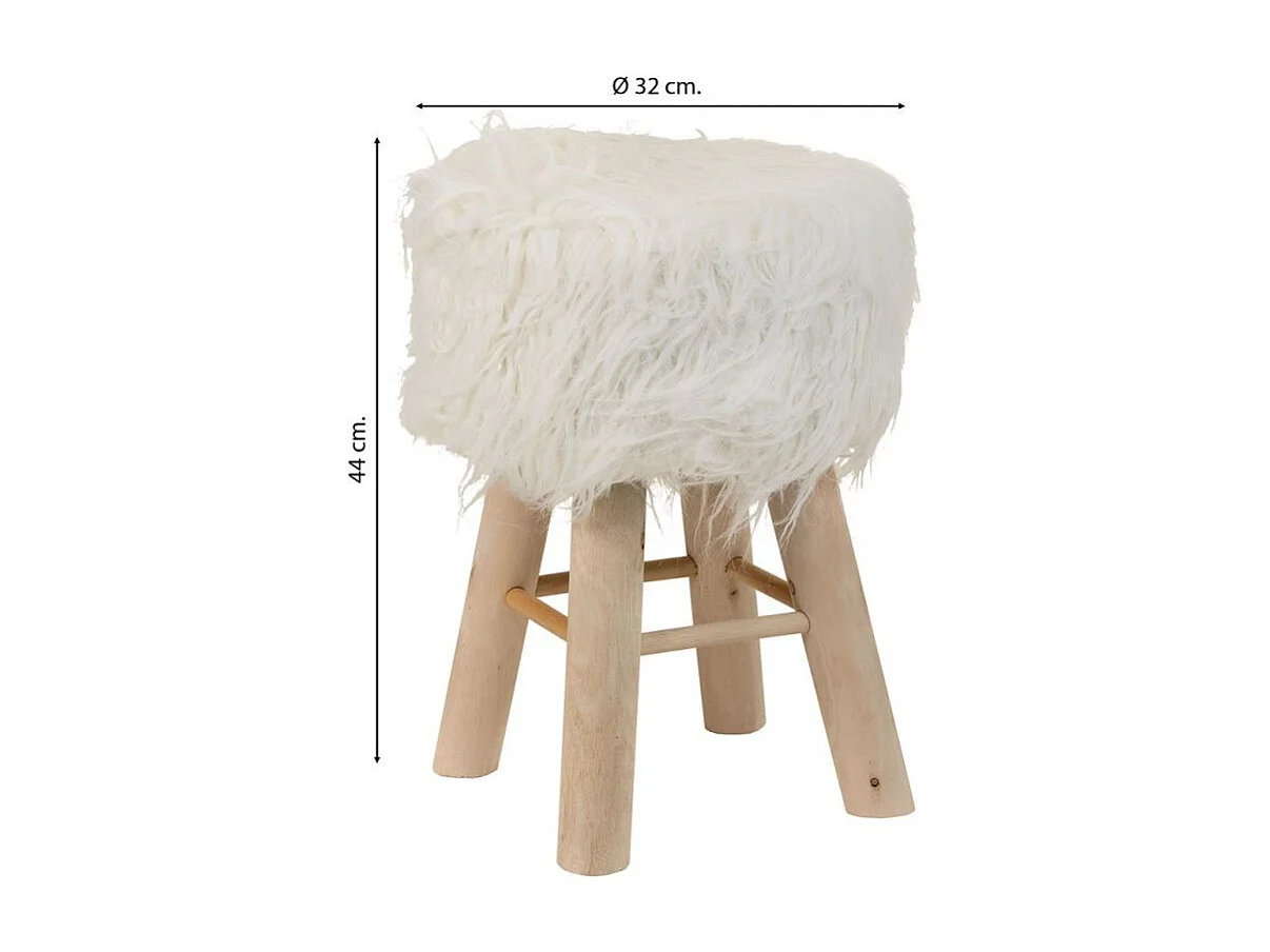 Pouf en cuir marron 48x48x35h