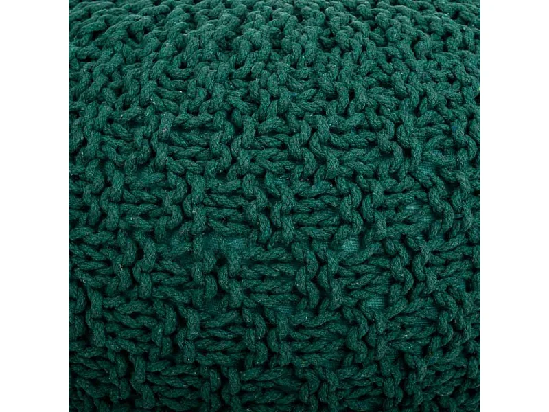 Pouf en coton tressé vert 45x45x30h