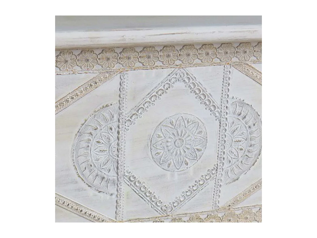 Coffre en bois bleu 90x40x45h cm