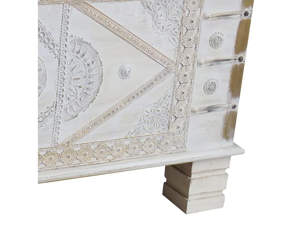 Baú de madeira azul 90x40x45h cm