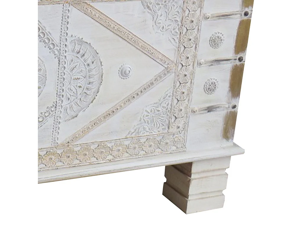 Blaue Holztruhe 90x40x45h cm