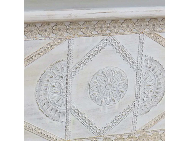 Baú de madeira azul 90x40x45h cm