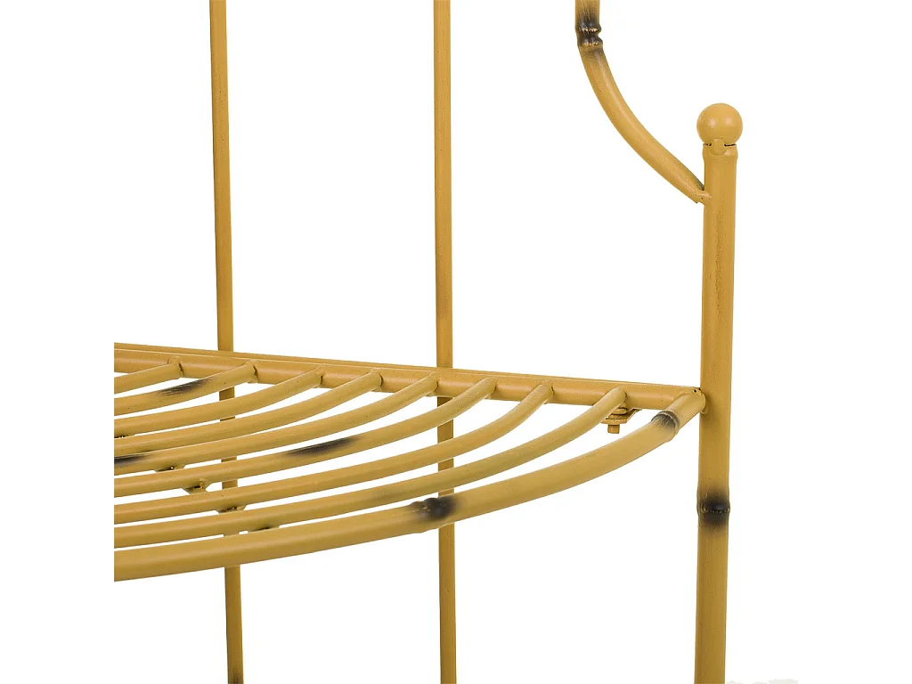Prateleira em ferro forjado amarelo 48x35x120