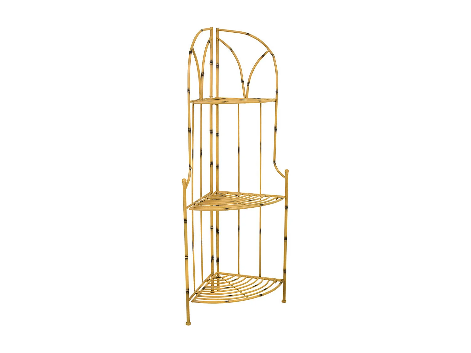 Prateleira em ferro forjado amarelo 48x35x120