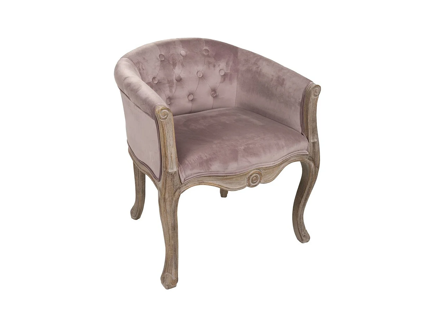 Fauteuil en bois rembourré gris 61x61x71h