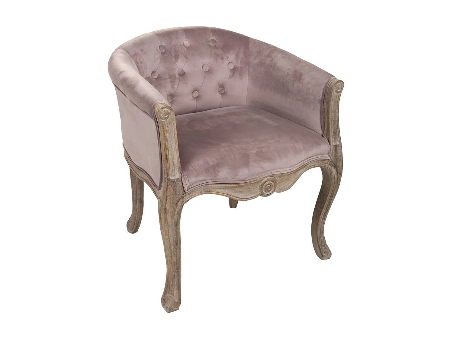 Fauteuil en bois rembourré gris 61x61x71h