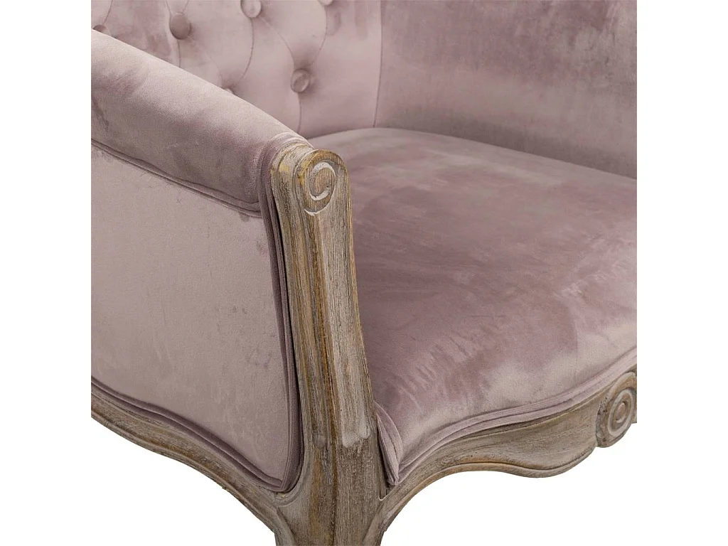Fauteuil en bois rembourré gris 61x61x71h
