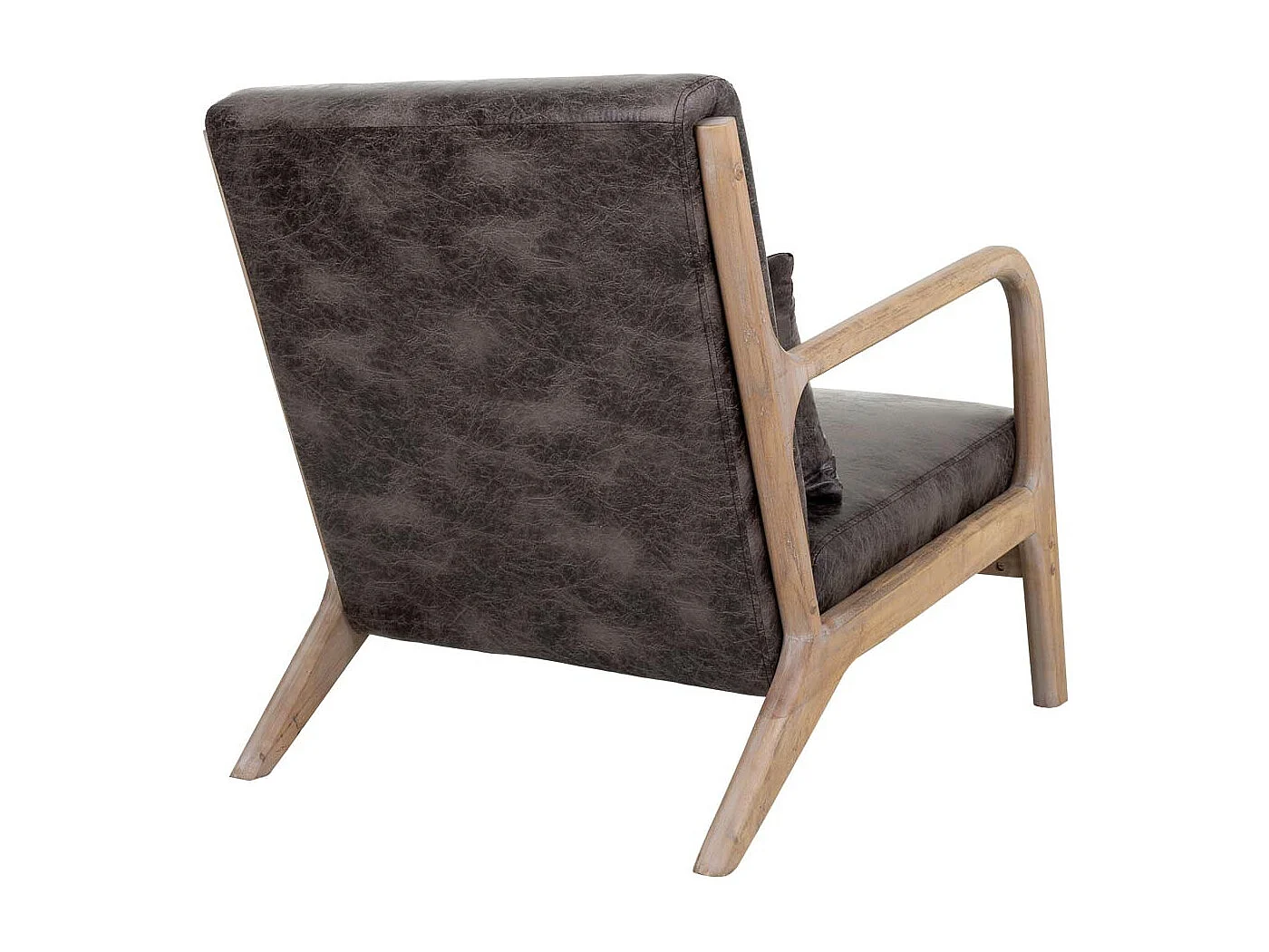 Poltroncina imbottita in legno marrone 66x83x37/74h