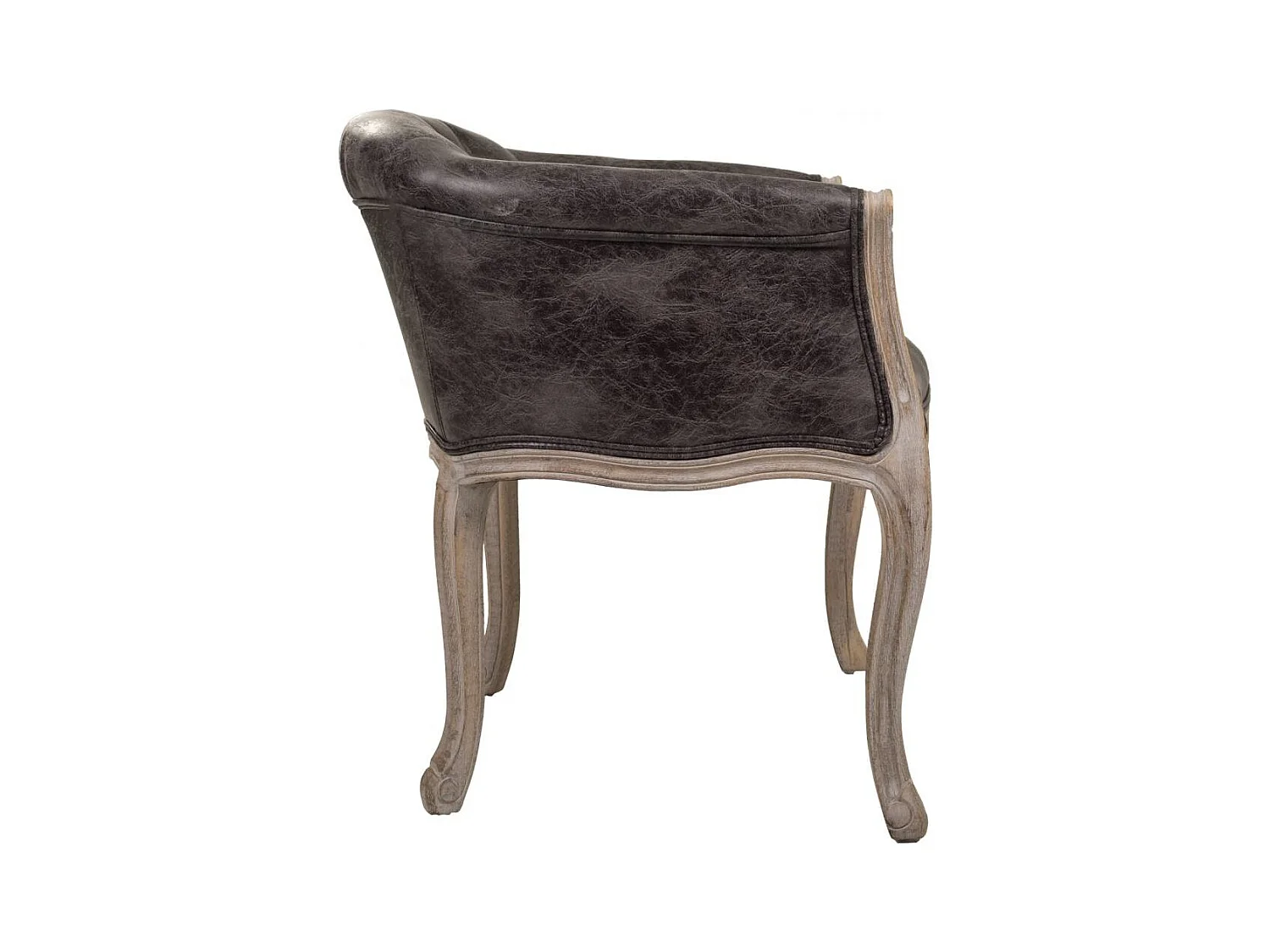 Fauteuil en bois rembourré noir 61x61x71h
