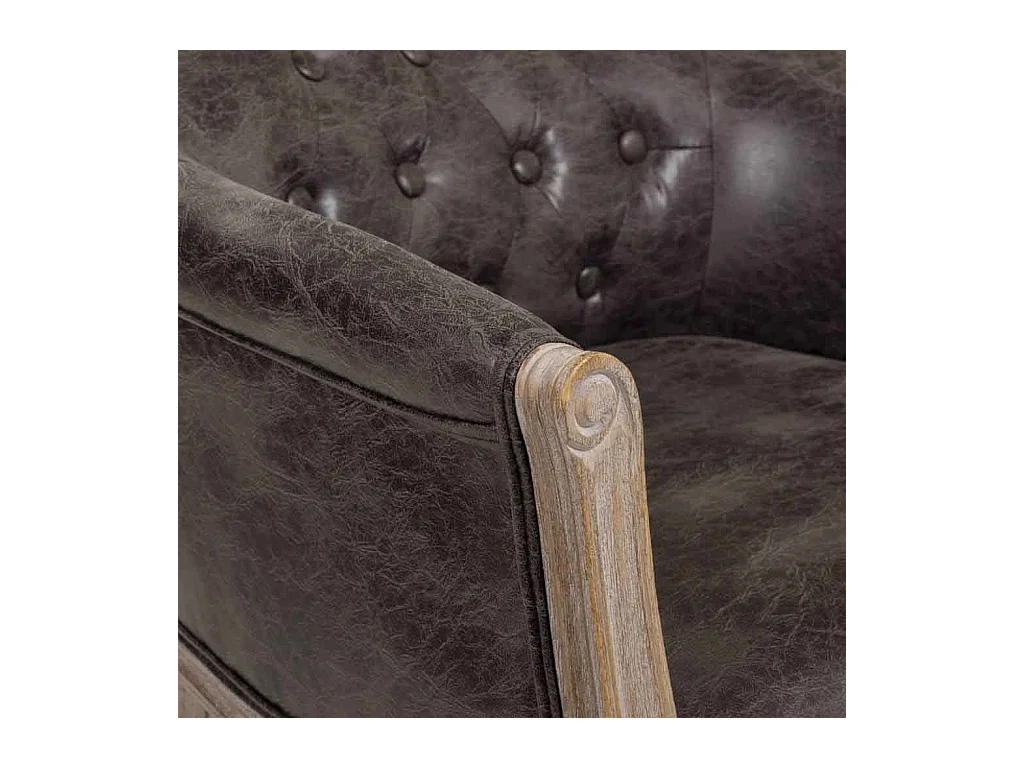 Fauteuil en bois rembourré noir 61x61x71h