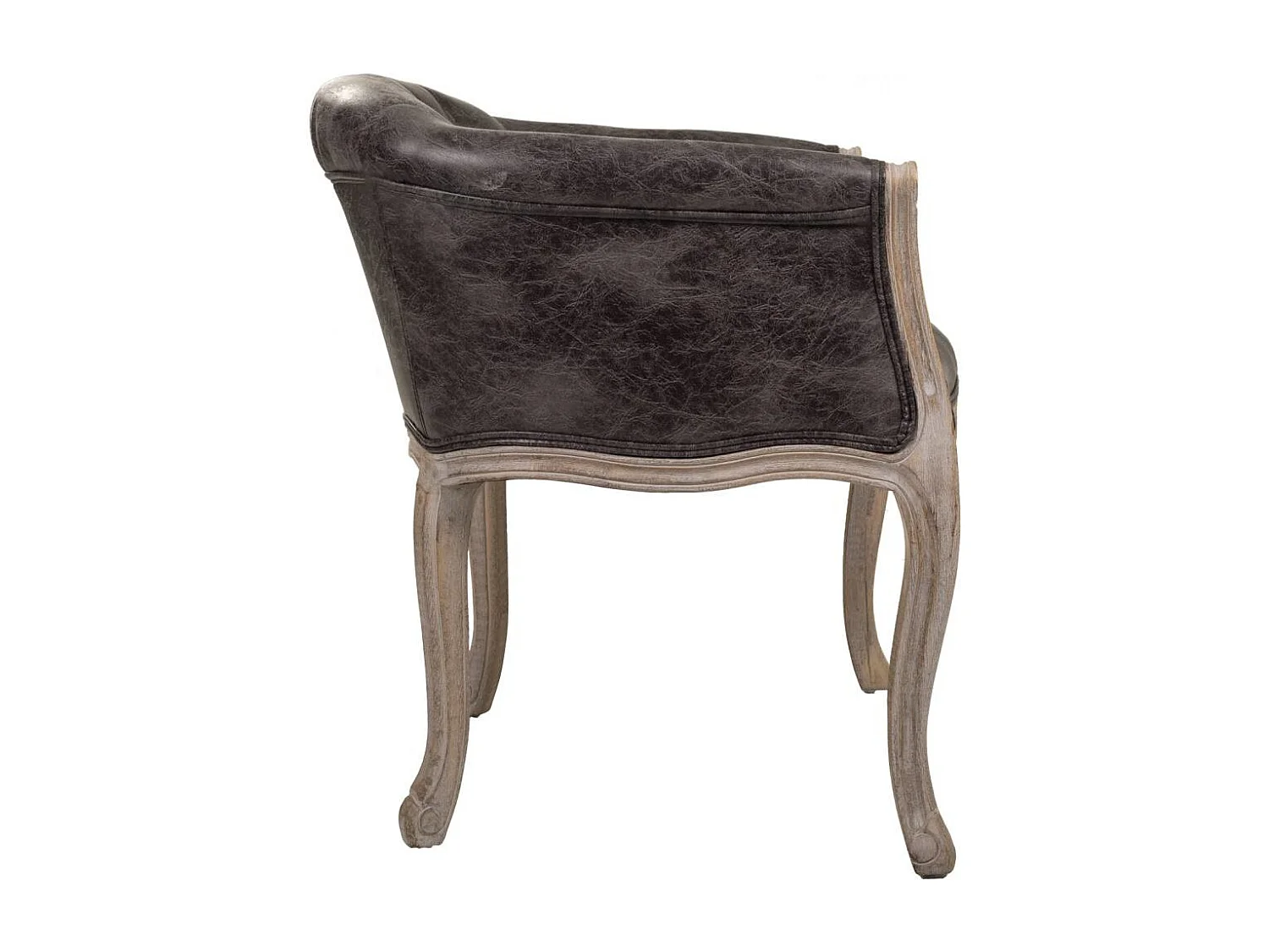 Fauteuil en bois rembourré noir 61x61x71h