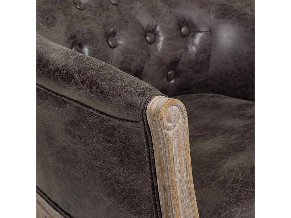 Fauteuil en bois rembourré noir 61x61x71h