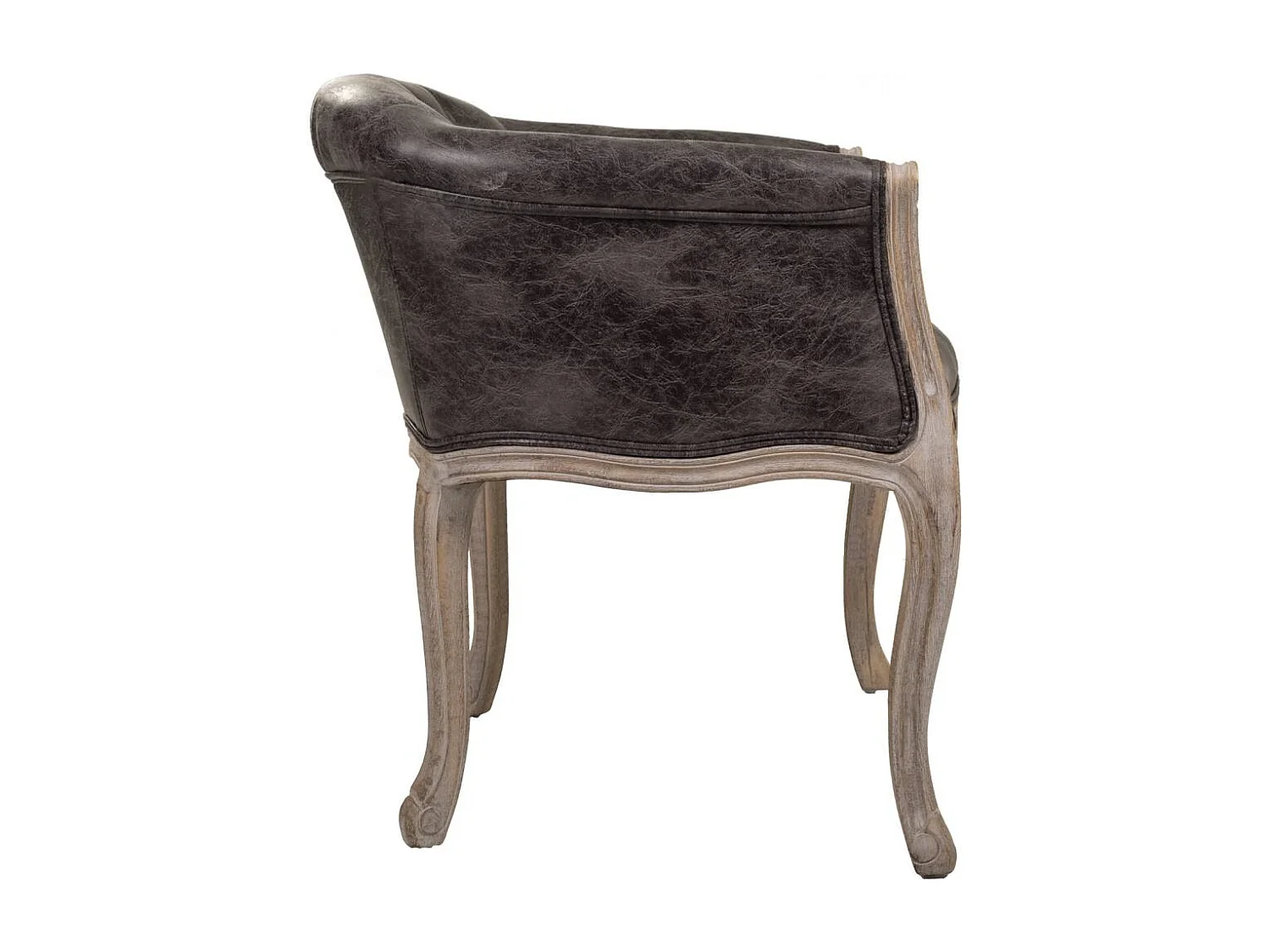 Poltrona estofada de madeira preta 61x61x71