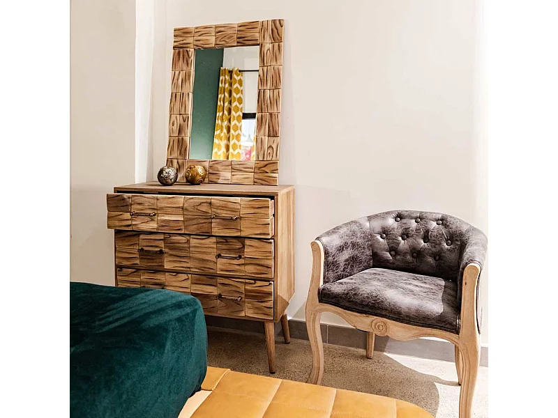 Poltrona in legno imbottita nera 61x61x71h