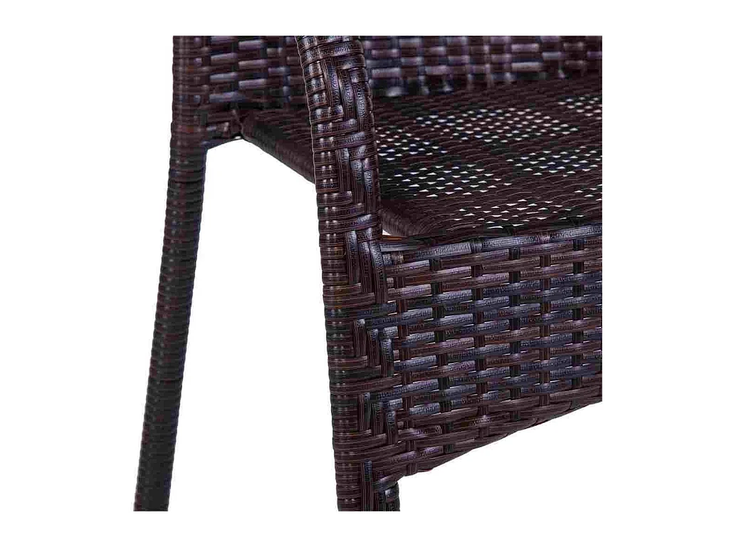 Conjunto de mesa e duas cadeiras em metal marrom