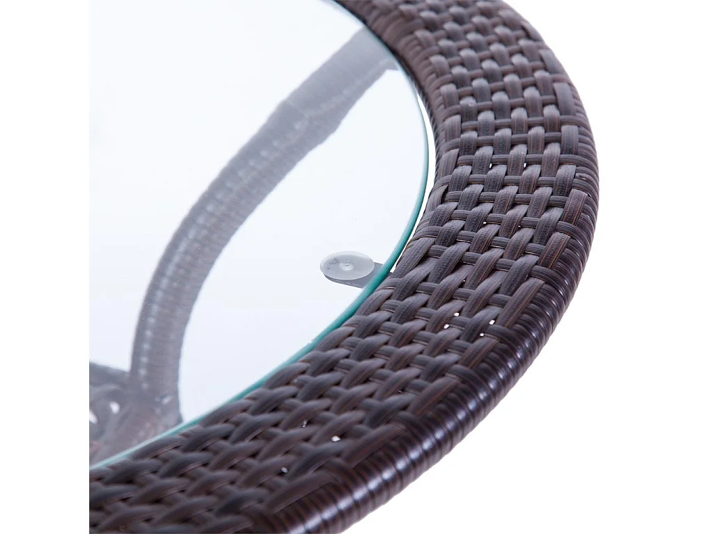 Conjunto de mesa e duas cadeiras em metal marrom