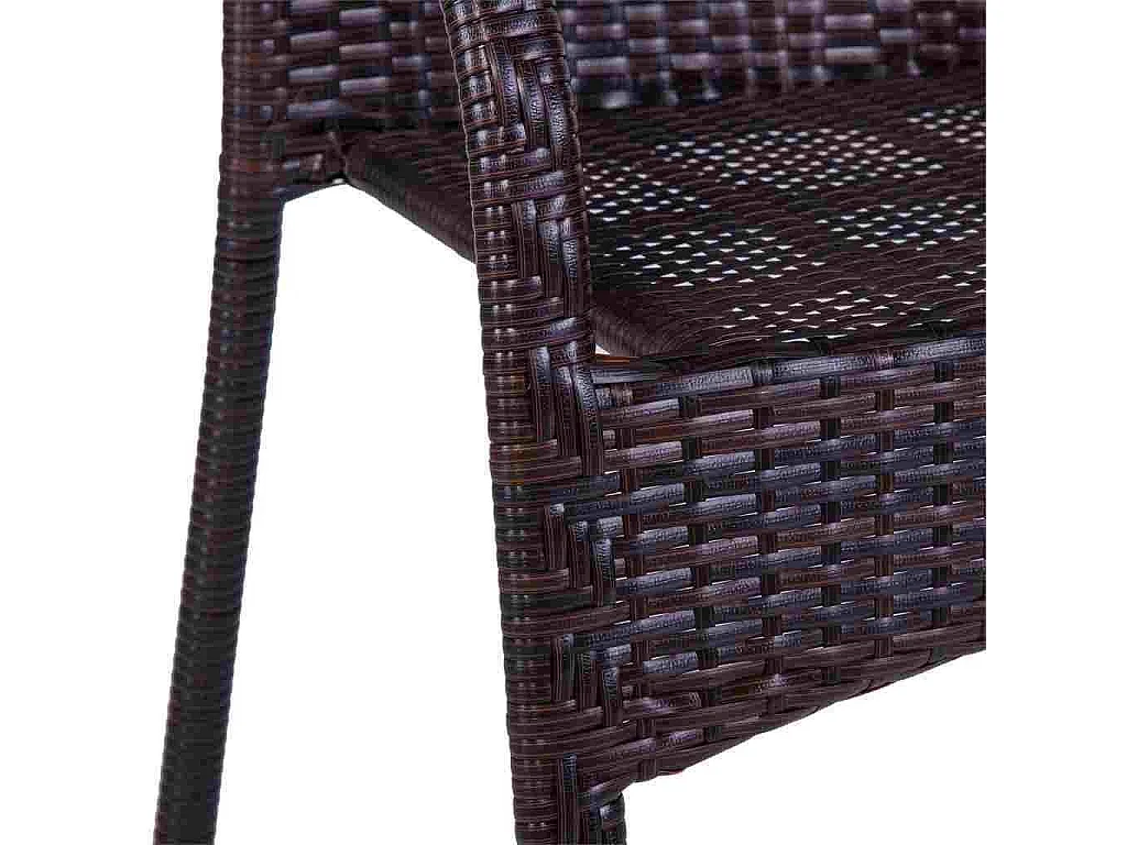 Conjunto de mesa e duas cadeiras em metal marrom