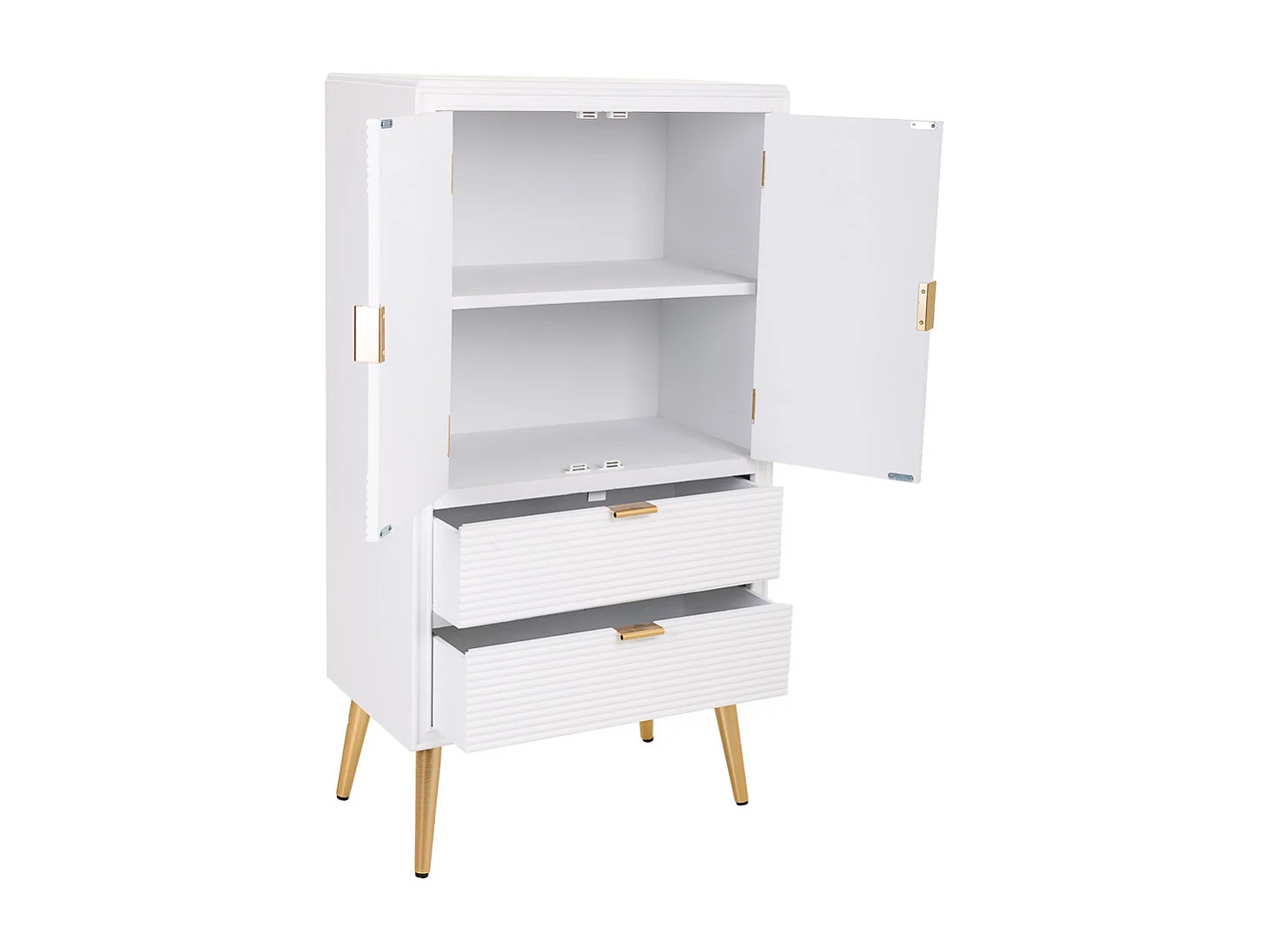 Weißer Holzschrank 62x36,5x118h cm