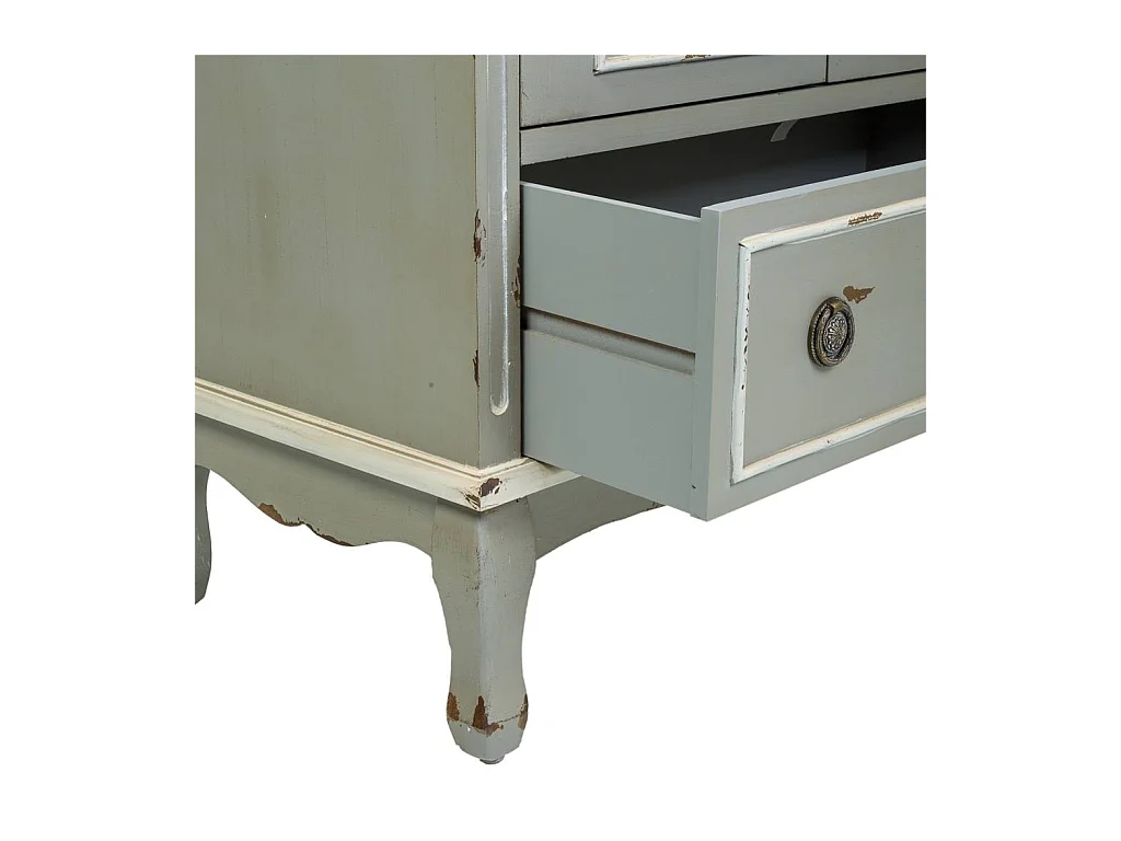 Kleiderschrank aus Holz und Bambusgeflecht 80x42x138