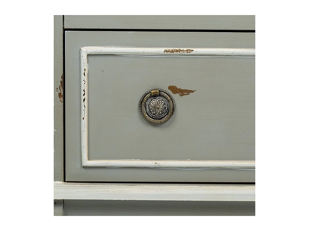 Kleiderschrank aus Holz und Bambusgeflecht 80x42x138