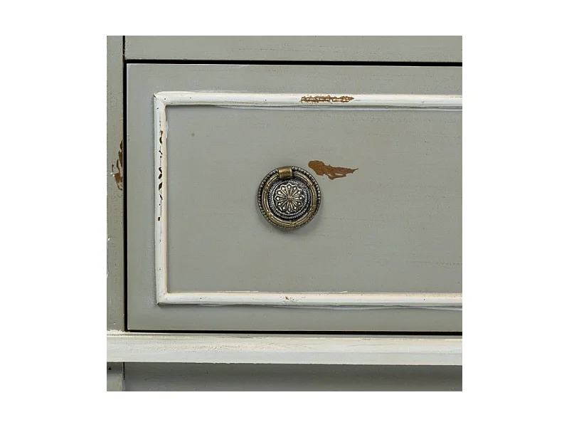 Kleiderschrank aus Holz und Bambusgeflecht 80x42x138