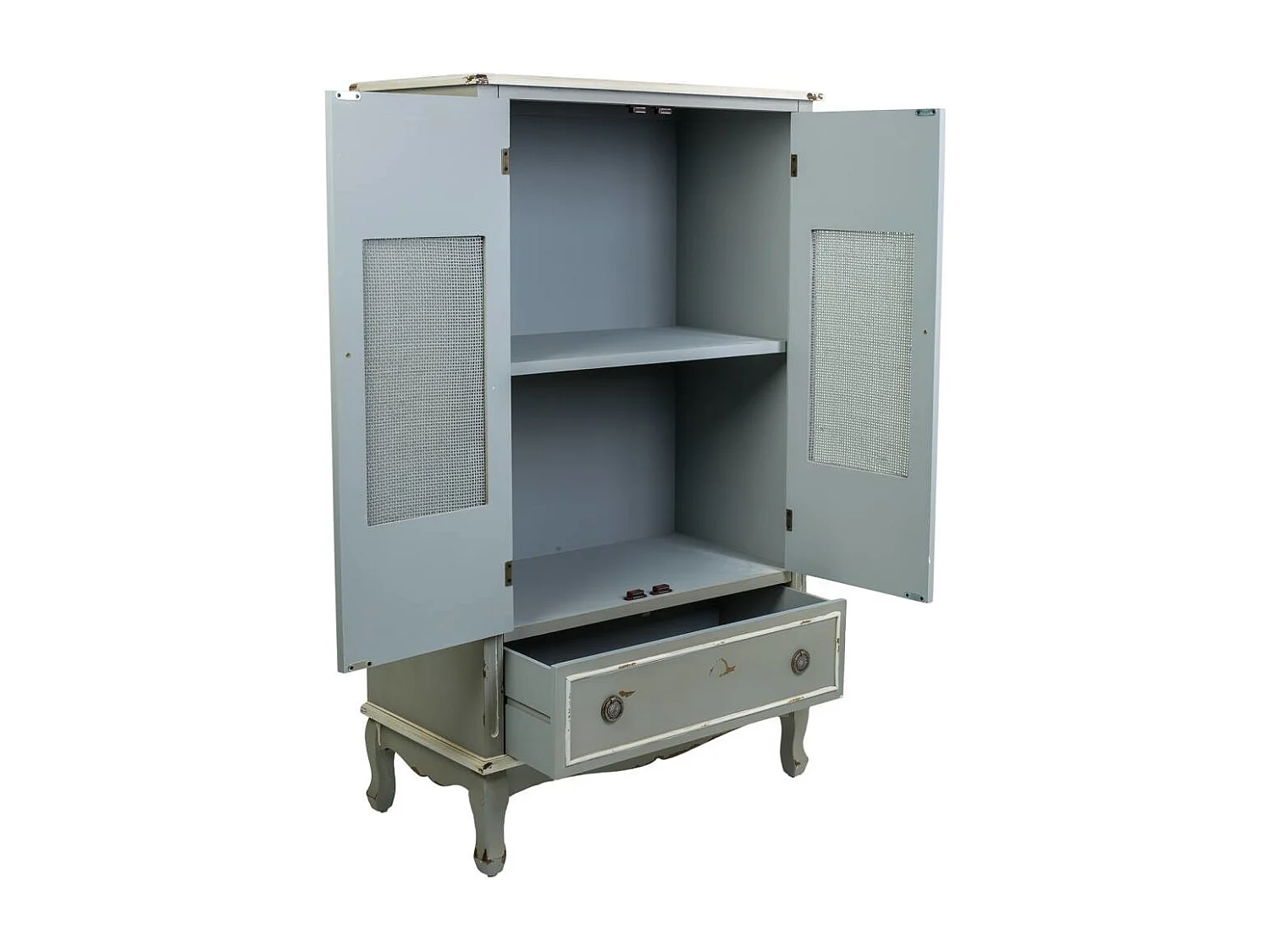 Armoire en bois et maille bambou 80x42x138